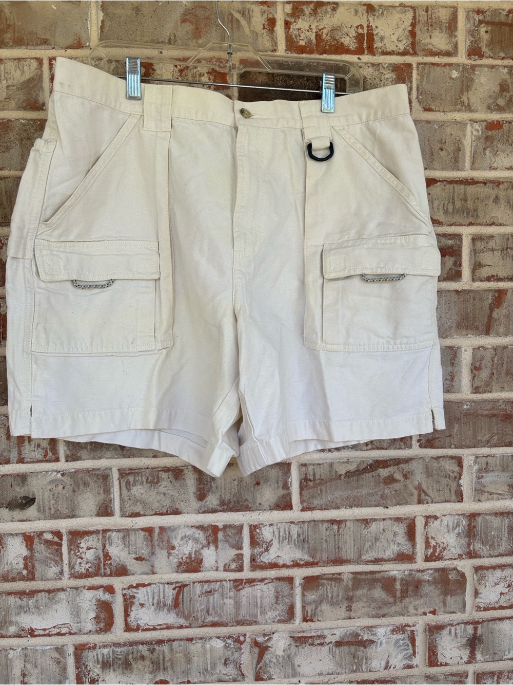 Columbia PFG Cream Denim Cargo Shorts
